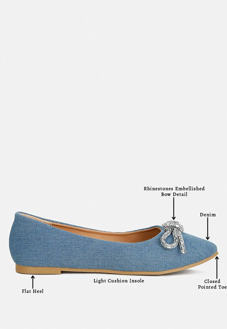 ellerby embellished bow detail ballet flats