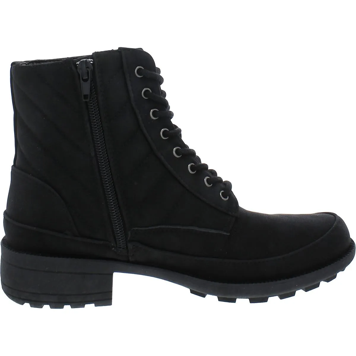 Elsie Womens Zipper Man Made Combat & Lace-Up Boots