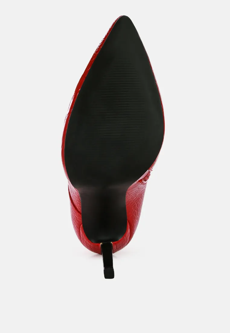 escala croc lace-up stiletto boots