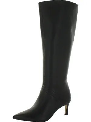 Falencia Womens Leather Pointed Toe Knee-High Boots