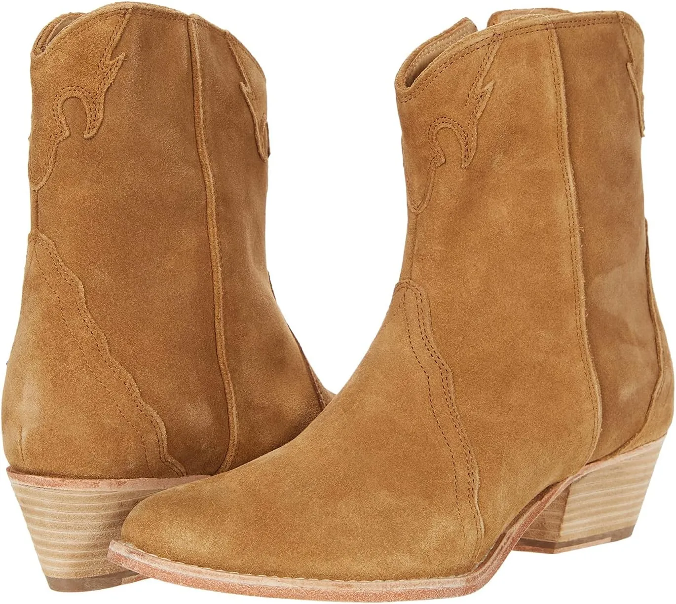 Free People Women's New Frontier Suede Western Boot, Camel