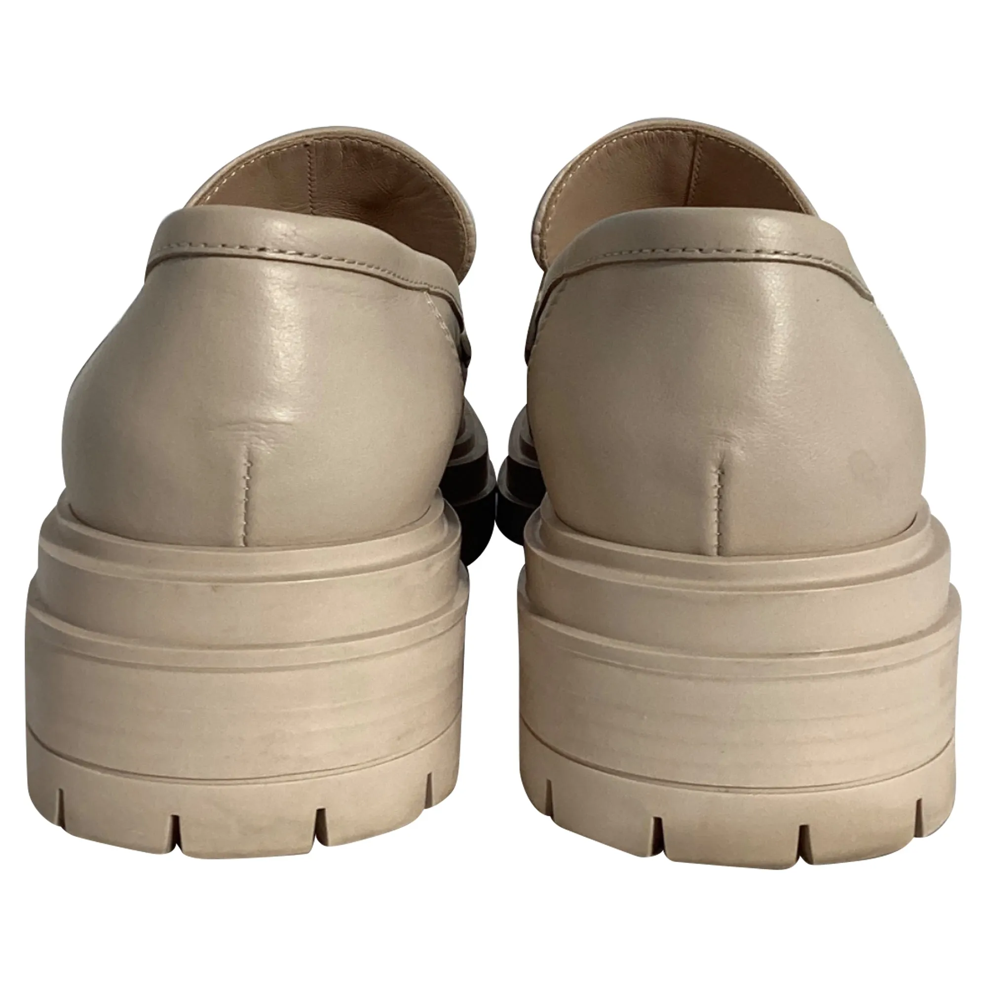 Gianvito Rossi Chunky Loafers in Nude Leather