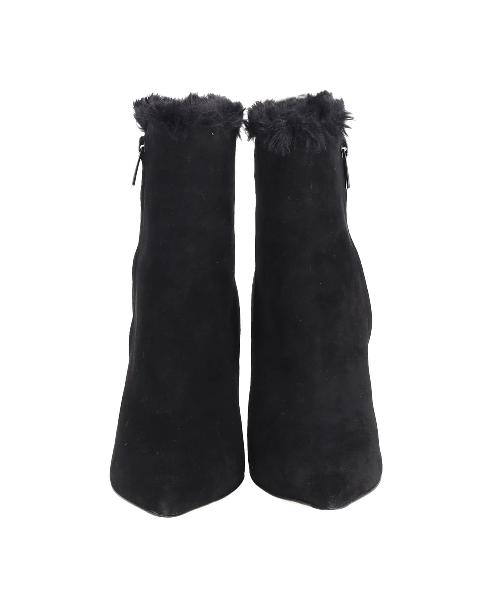Gianvito Rossi Fur Lined Ankle Boots in Black Suede