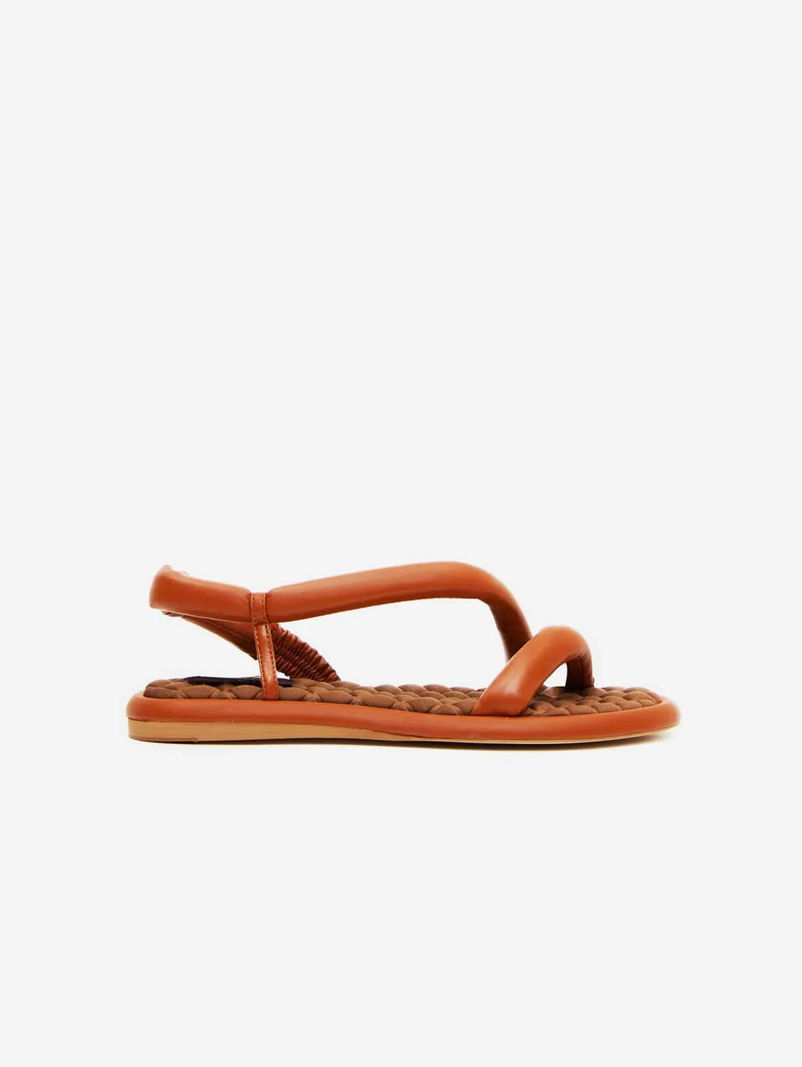 Gina Vegan Leather Chunky Flat Sandals | Brown