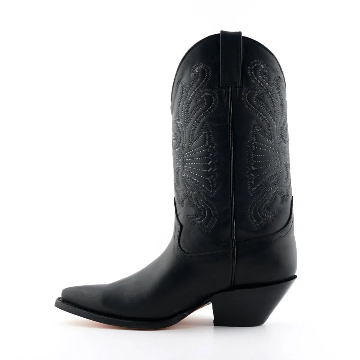 Grinders Black Leather Western Cowboy Boots-Buffalo