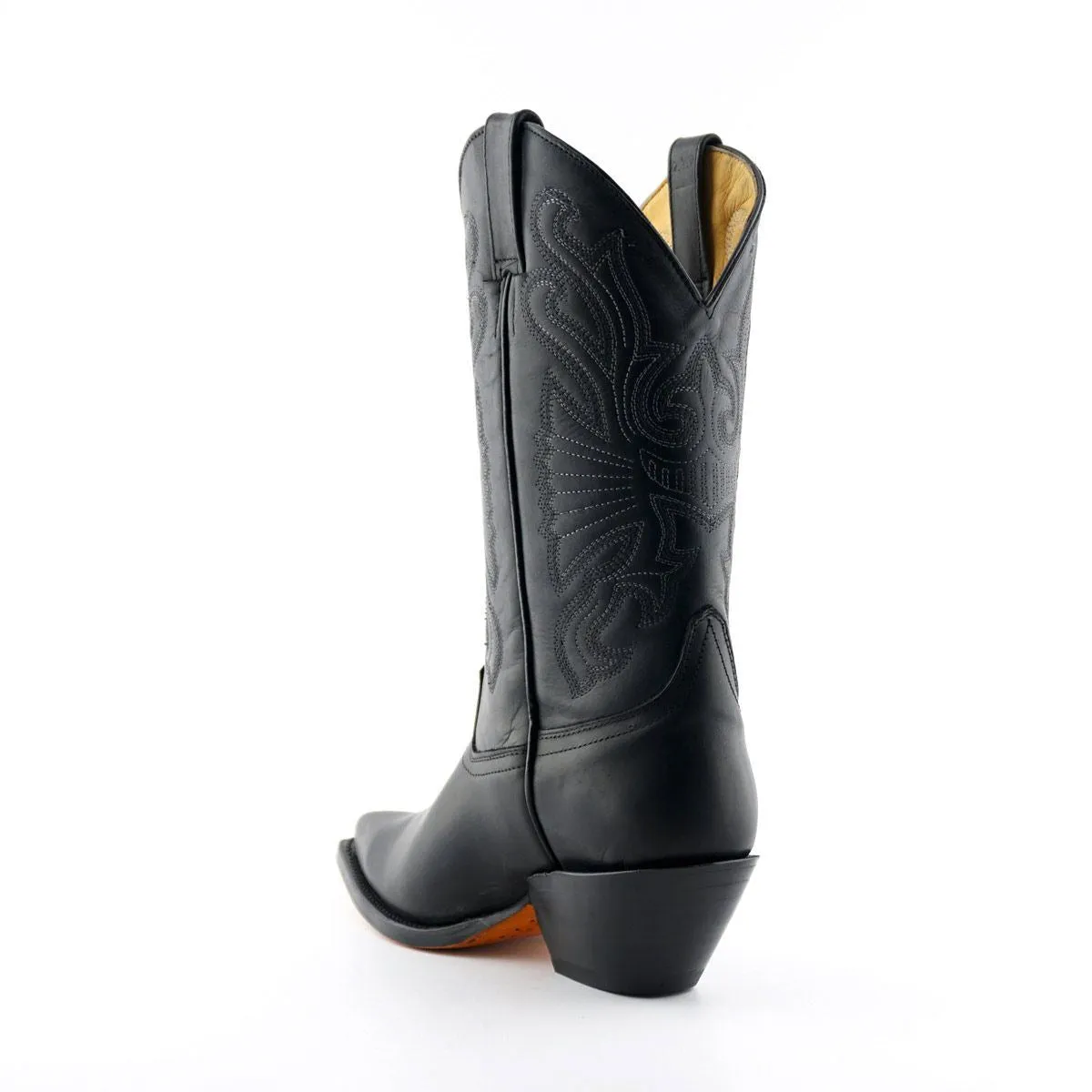 Grinders Black Leather Western Cowboy Boots-Buffalo