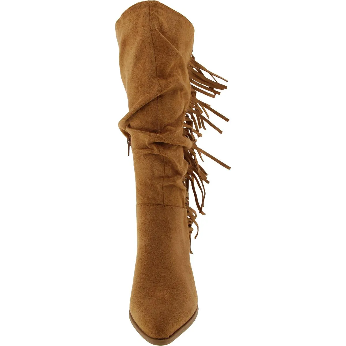 HARTLY Womens Faux Suede Pointed Toe Mid-Calf Boots