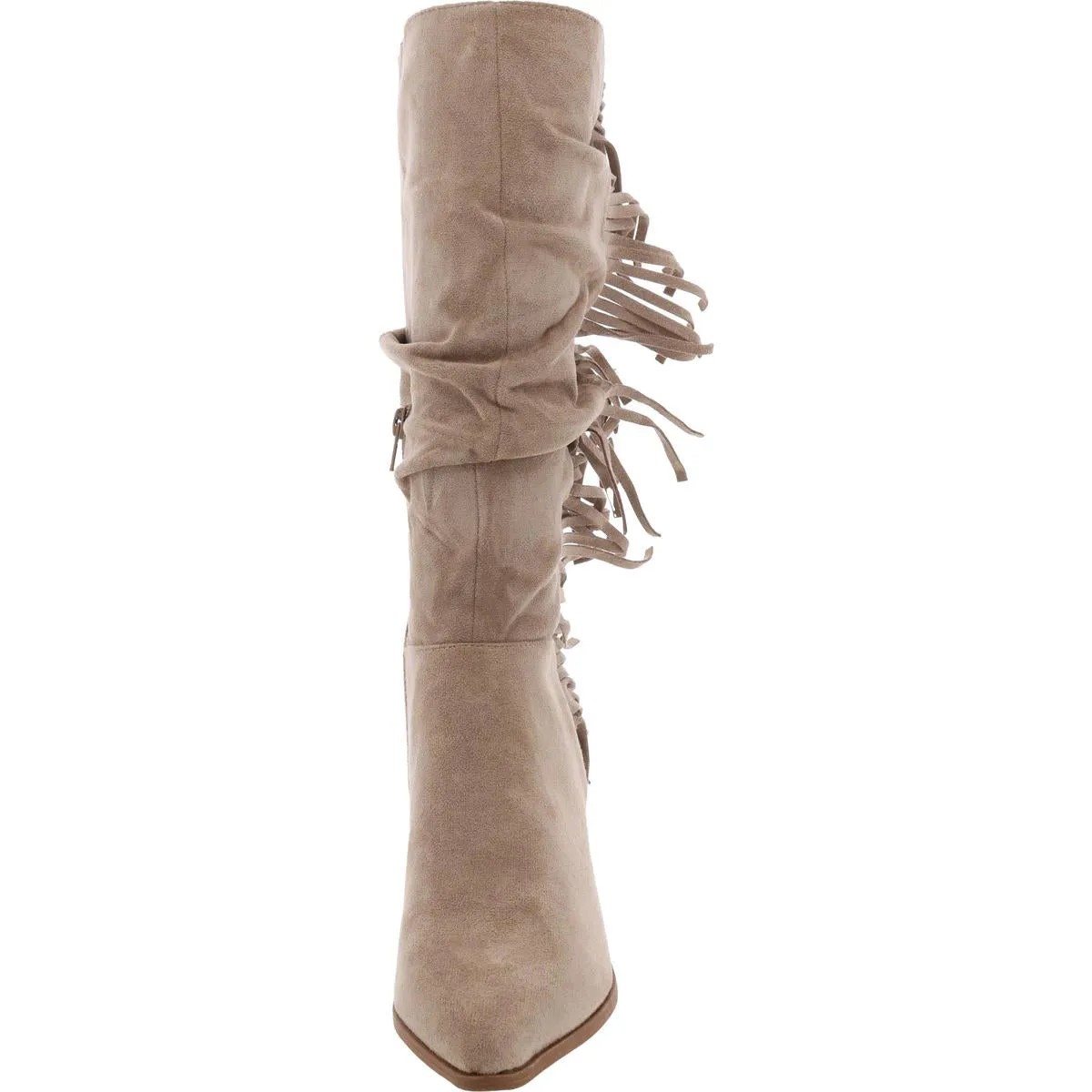 HARTLY Womens Faux Suede Pointed Toe Mid-Calf Boots