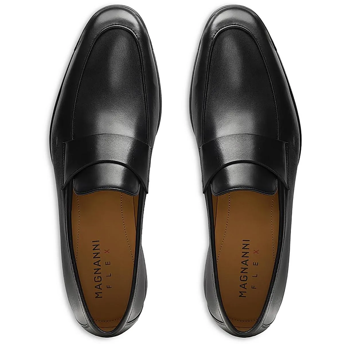 Heros Black Mens Solid Leather Loafers