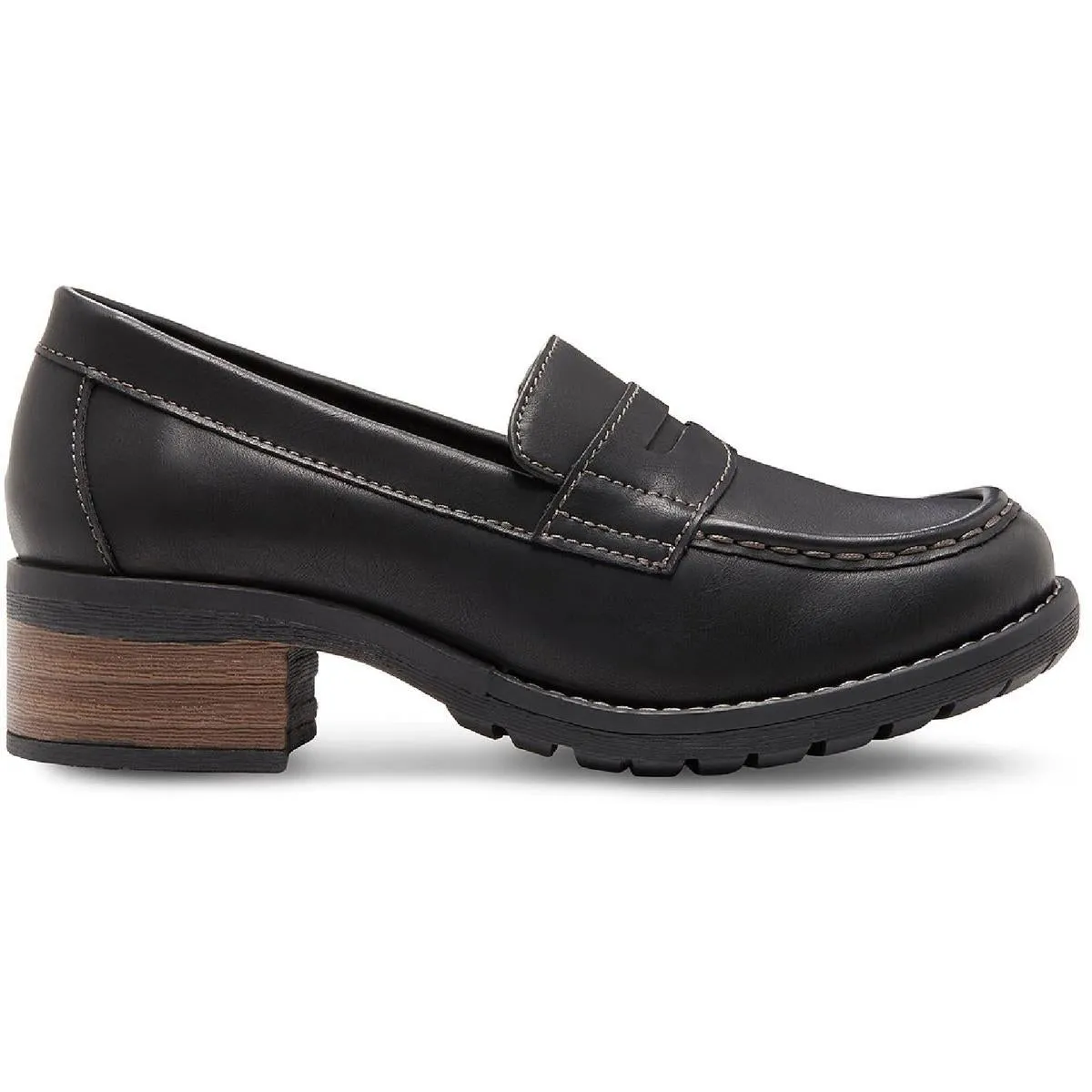 Holly Womens Memory Foam Leather Penny Loafers