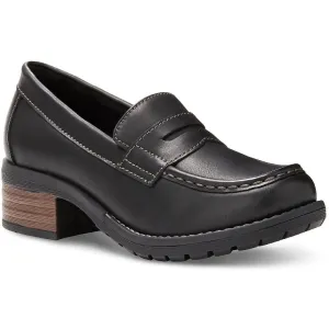 Holly Womens Memory Foam Leather Penny Loafers