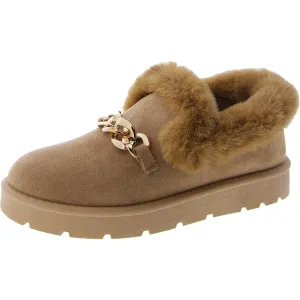 Jeopardy  Womens Chain Faux Fur Loafers