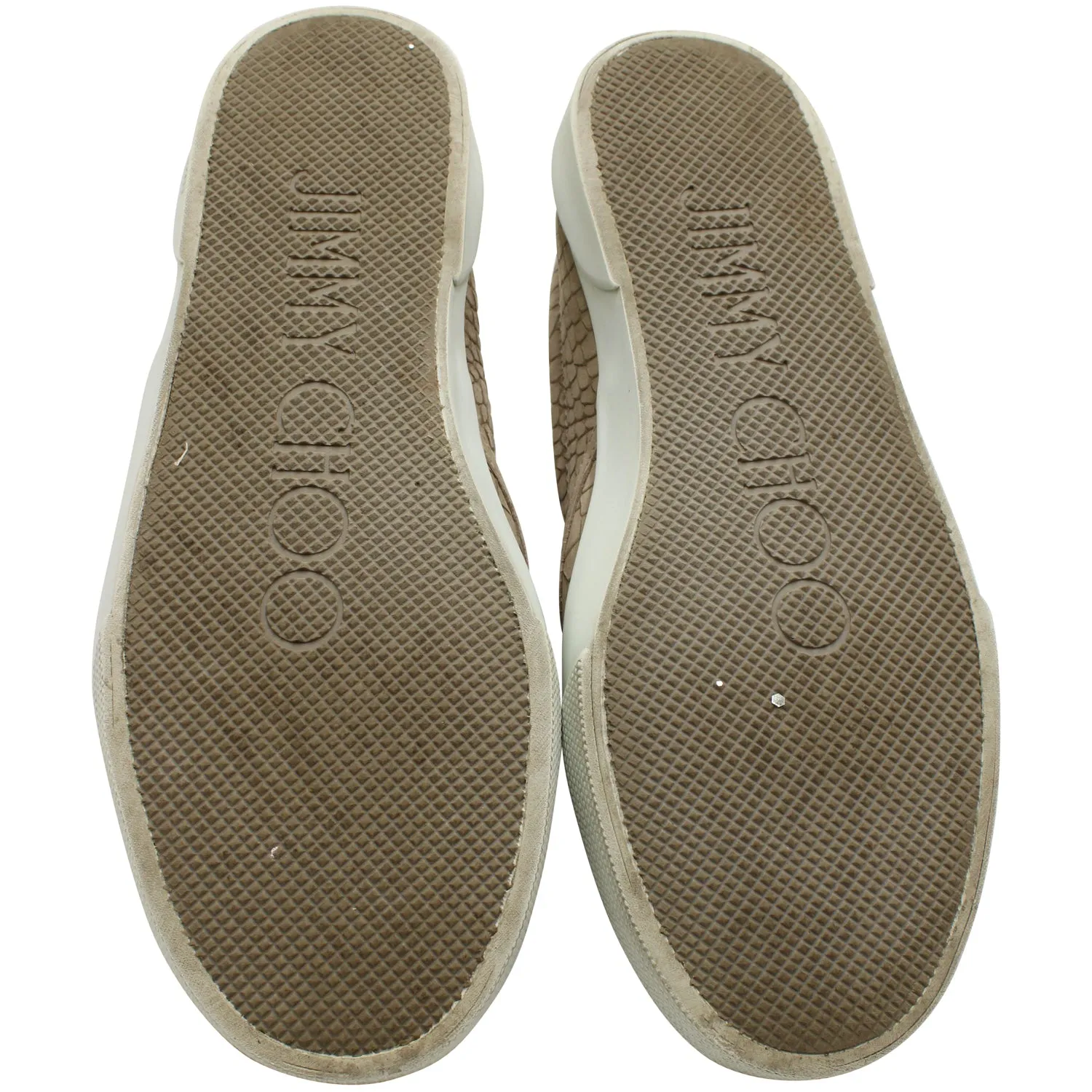 Jimmy Choo Croc-embossed Slip-on Sneakers in Nude Leather