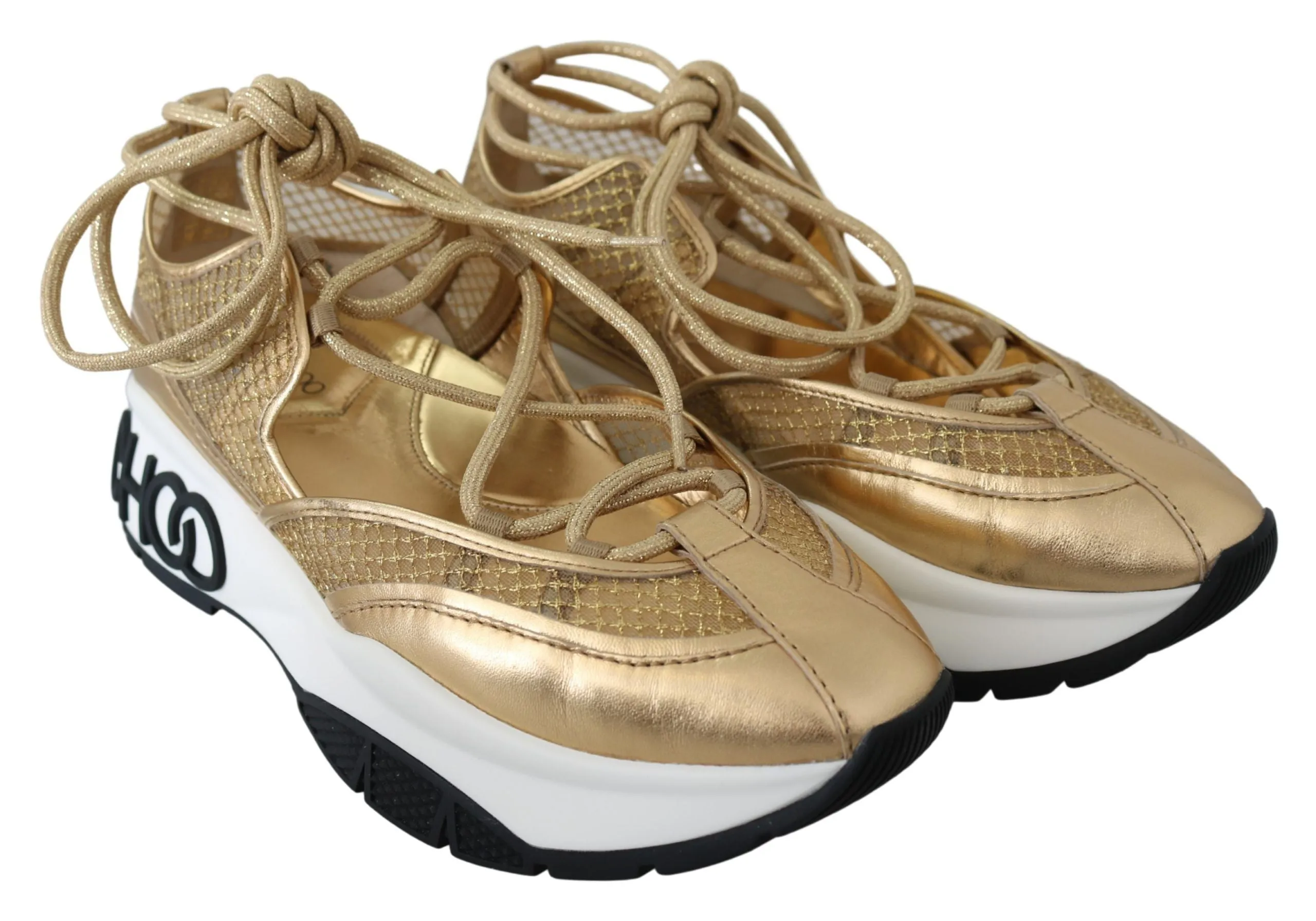 Jimmy Choo en Glamour Mesh Leather Women's Sneakers