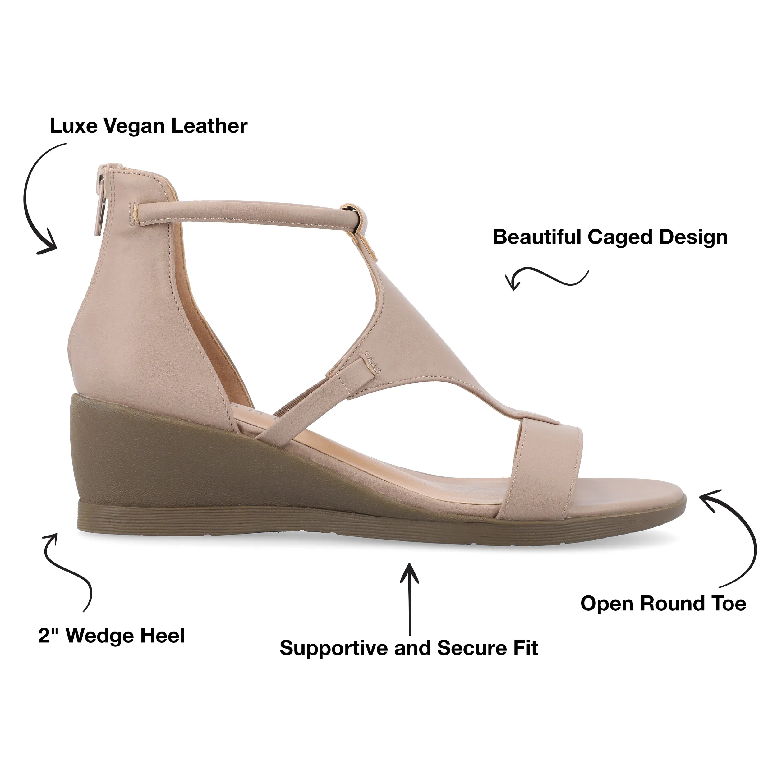 Journee Collection Women's Wide Width Trayle Sandal Wedge