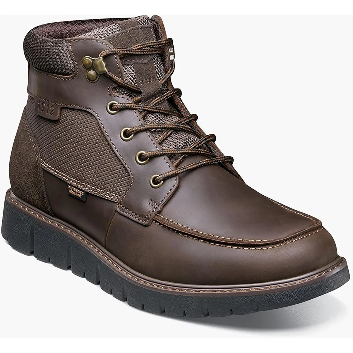 KARNAK Mens Arch Support Leather Combat & Lace-Up Boots