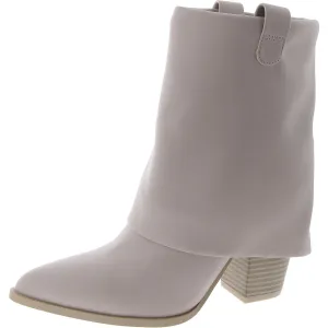 Lark Womens Faux Leather Pointed Toe Ankle Boots