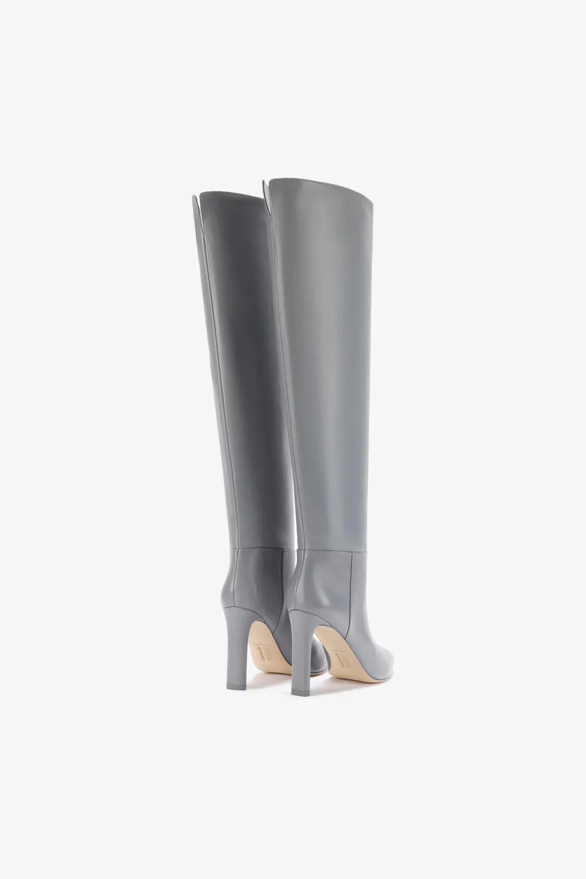 Larroudé x Jennifer Fisher Boot In Cement Grey Leather