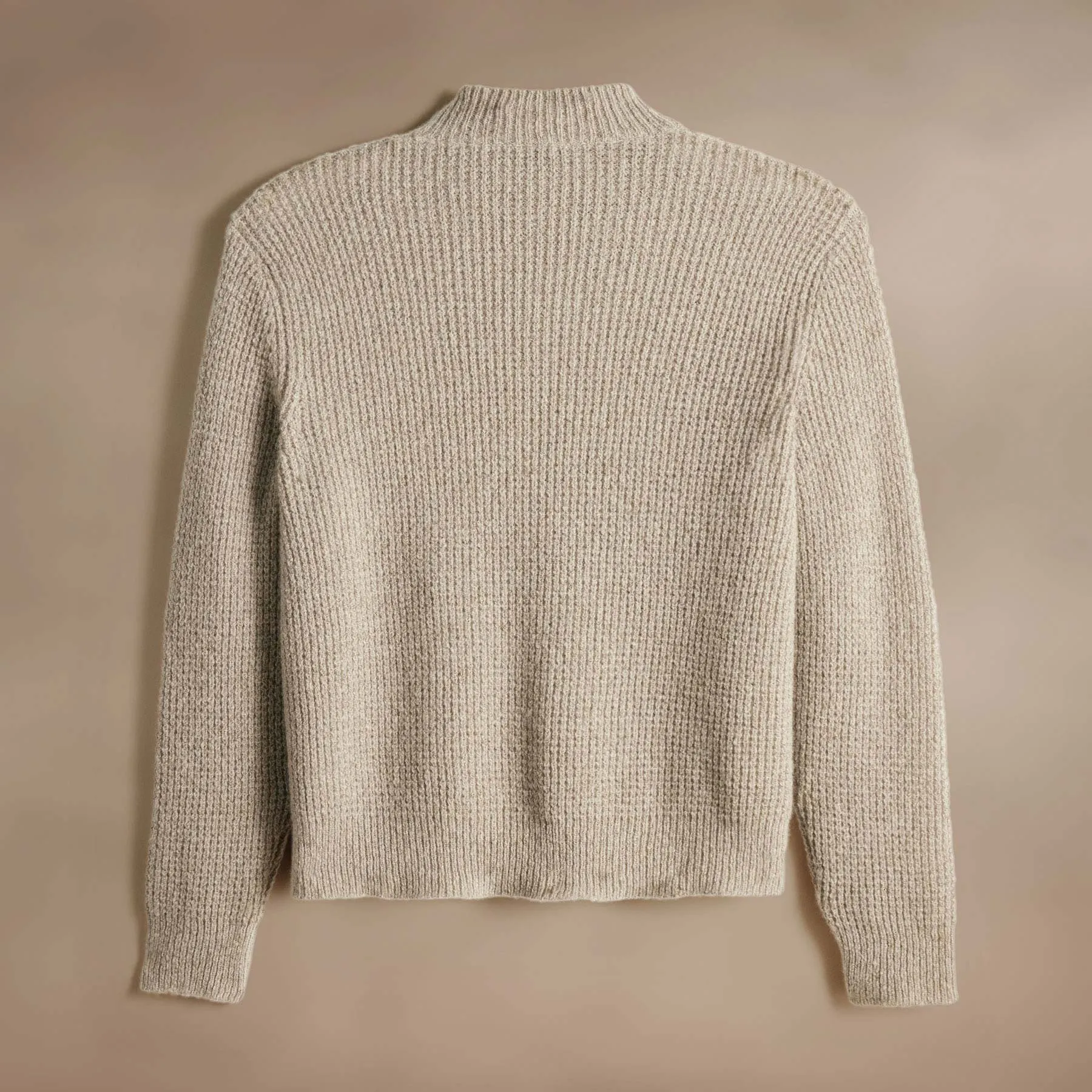 Lightweight Textured Cashmere Waffle Half Zip - Hazel