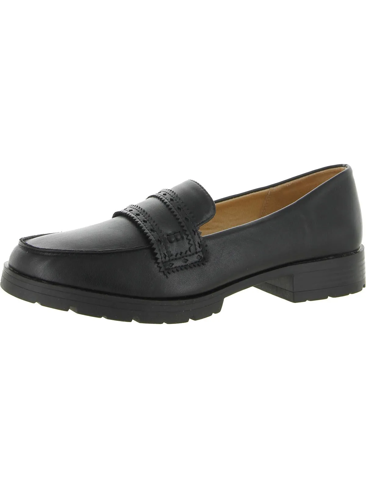 London Womens Faux Leather Slip On Loafers