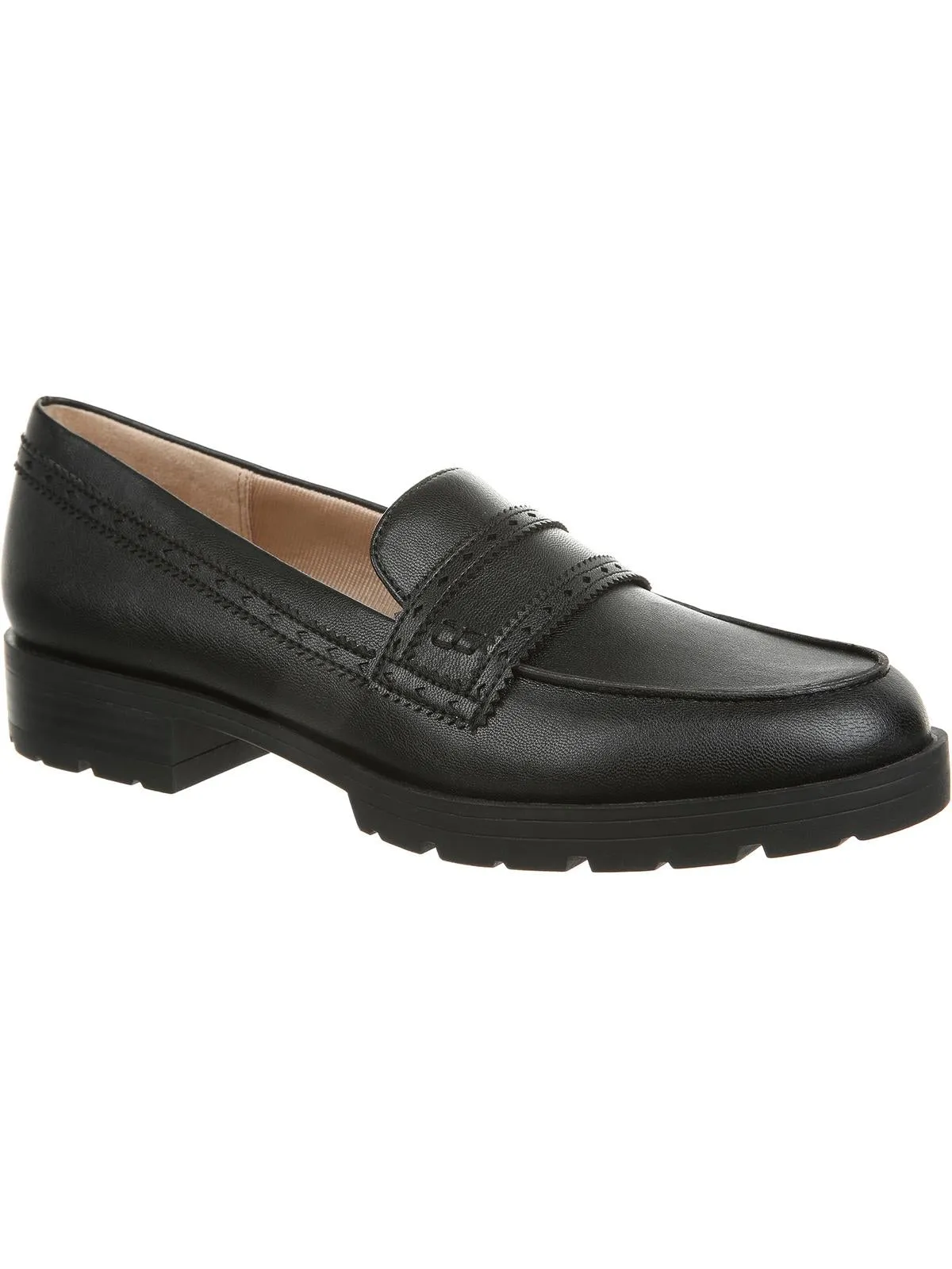 London Womens Faux Leather Slip On Loafers