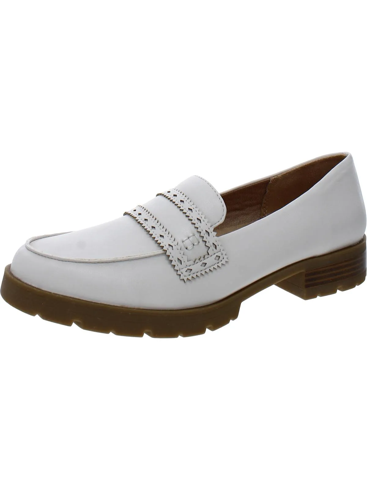 London Womens Faux Leather Slip On Loafers
