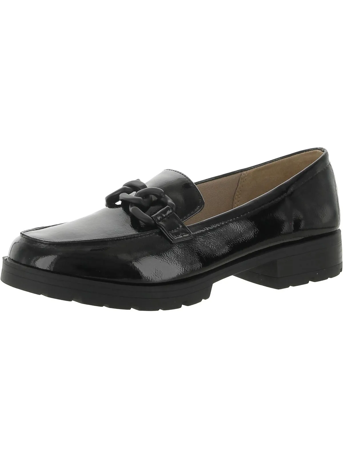 London Womens Faux Leather Slip On Loafers