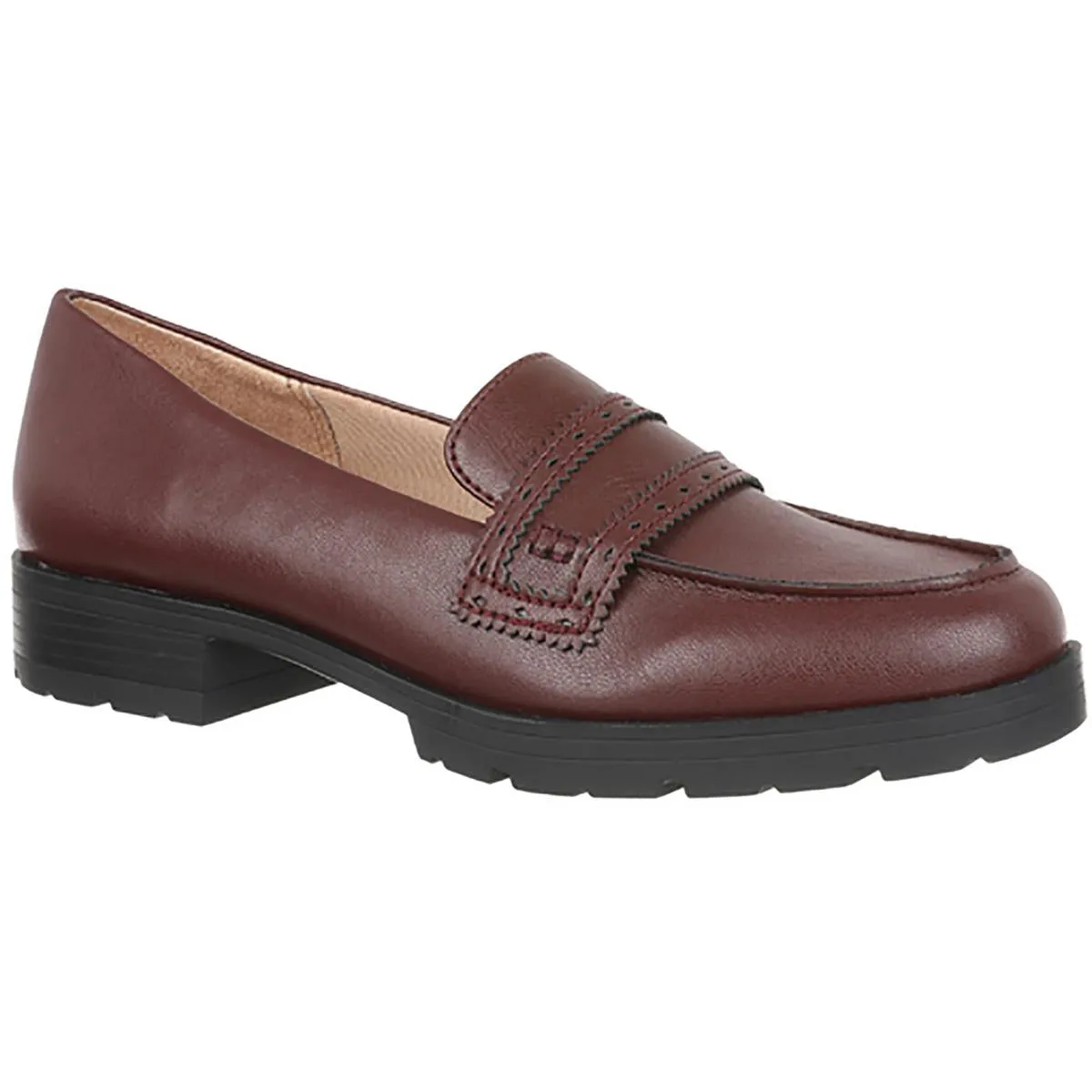 London Womens Faux Leather Slip On Loafers