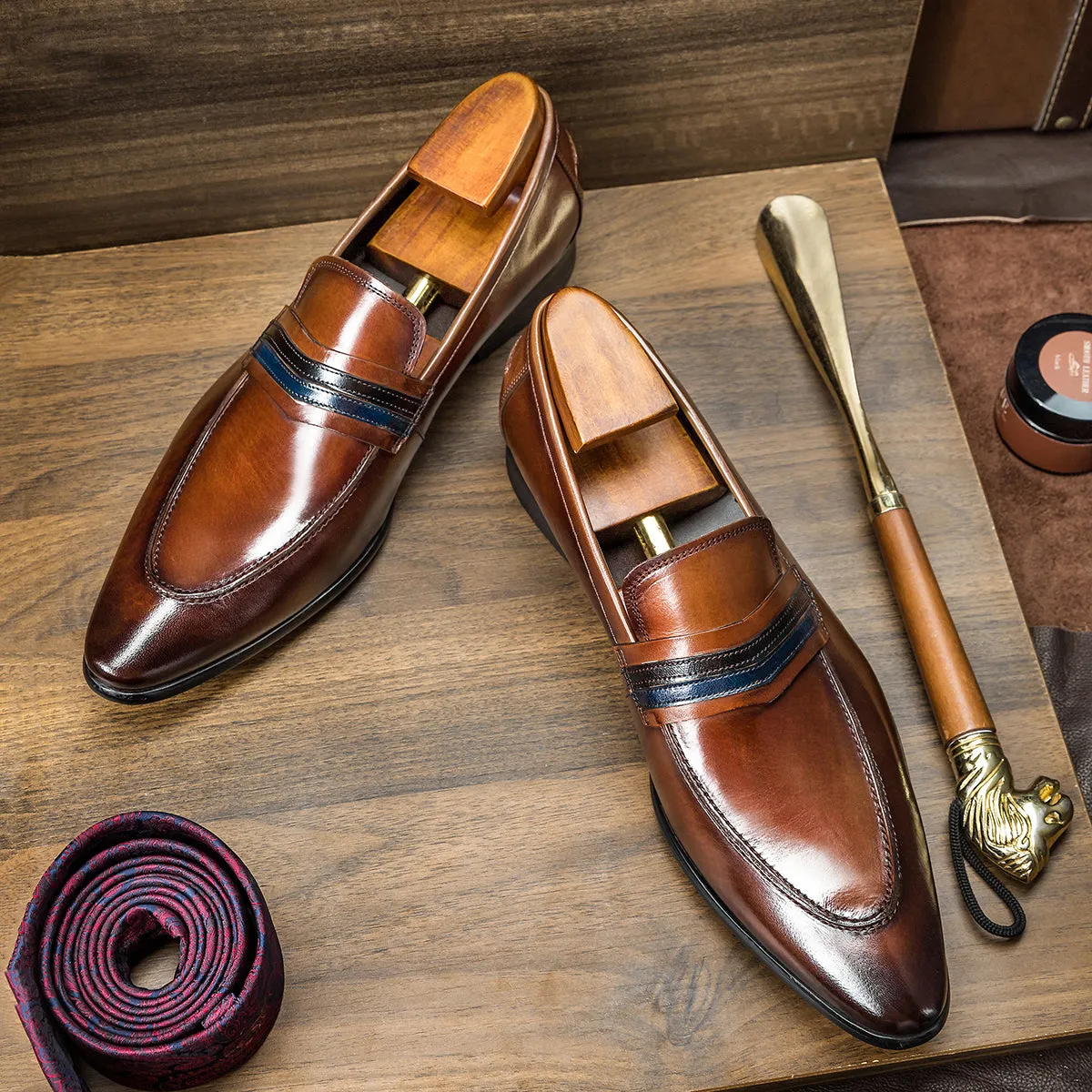 Luxury genuine leather men's loafers