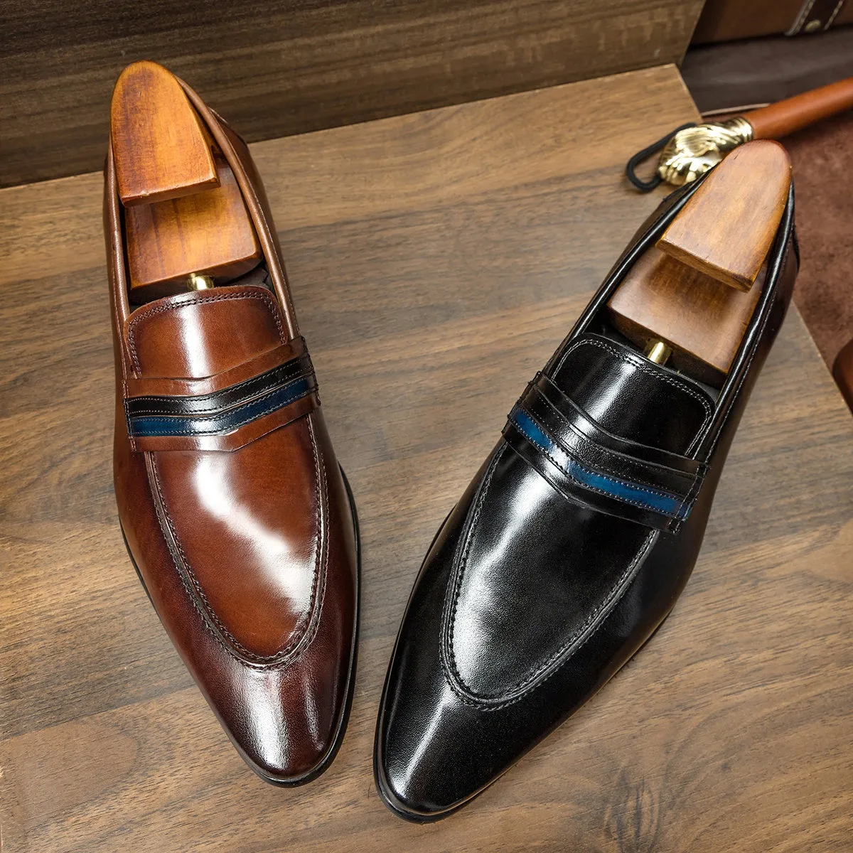 Luxury genuine leather men's loafers