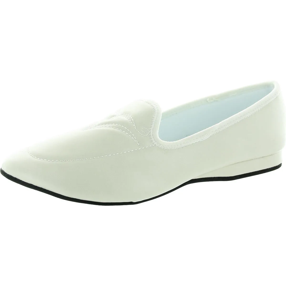 Mabel Womens Faux Leather Slip On Loafers