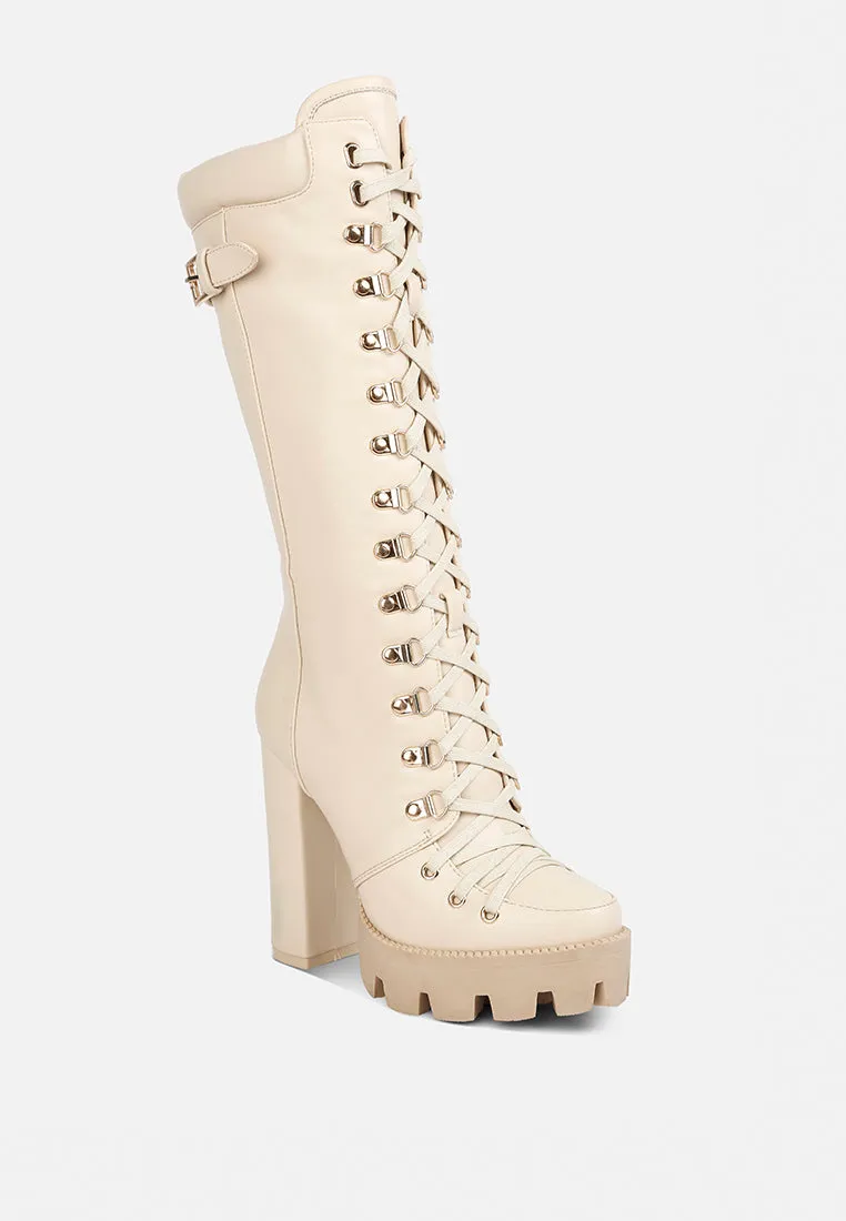 magnolia cushion collared lace up boots