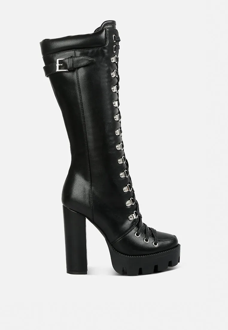 magnolia cushion collared lace up boots