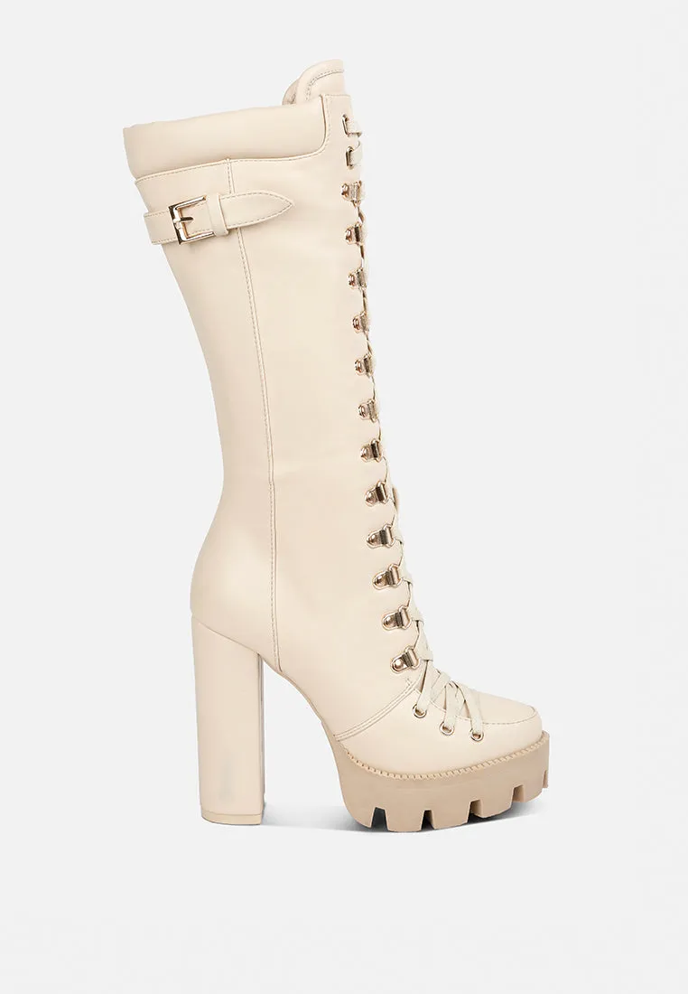 magnolia cushion collared lace up boots