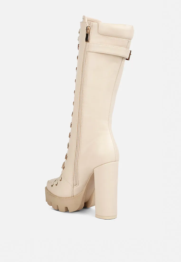 magnolia cushion collared lace up boots