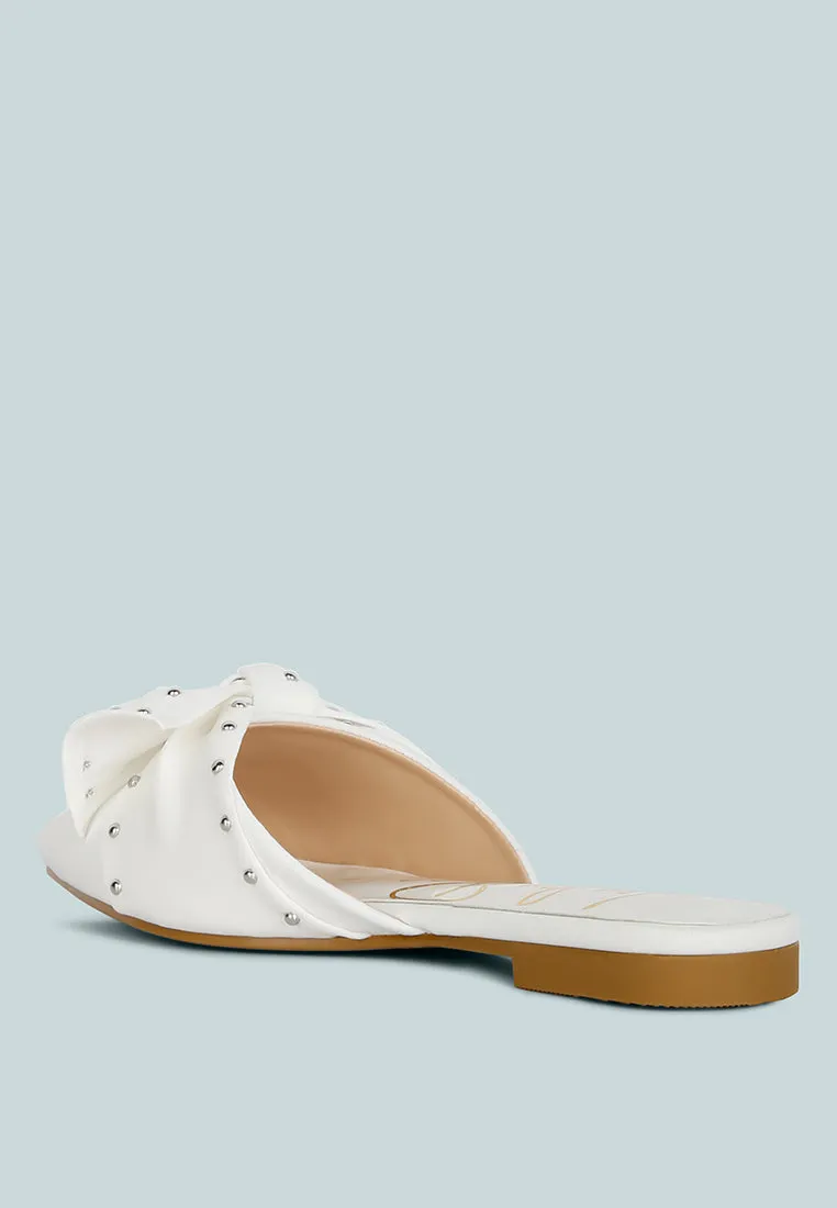 makeover studded bow flat mules