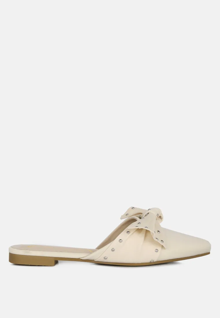 makeover studded bow flat mules