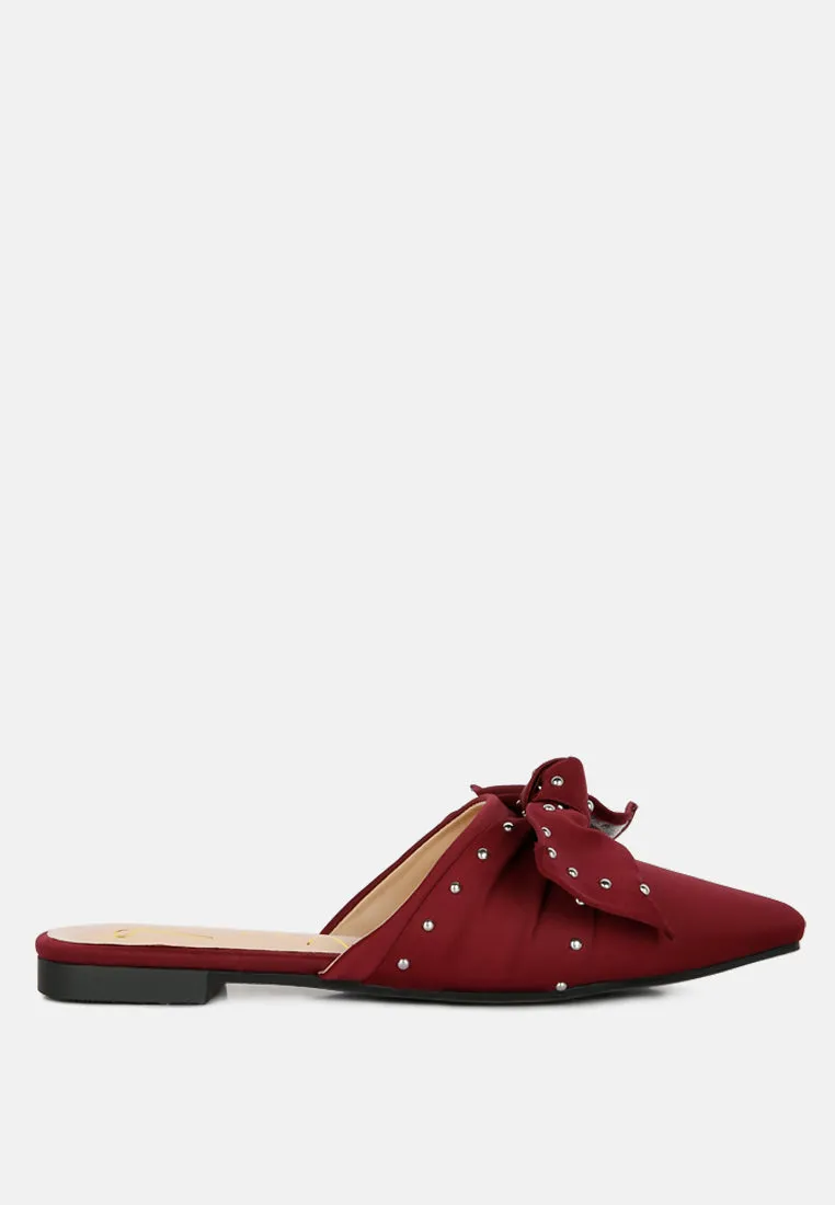 makeover studded bow flat mules