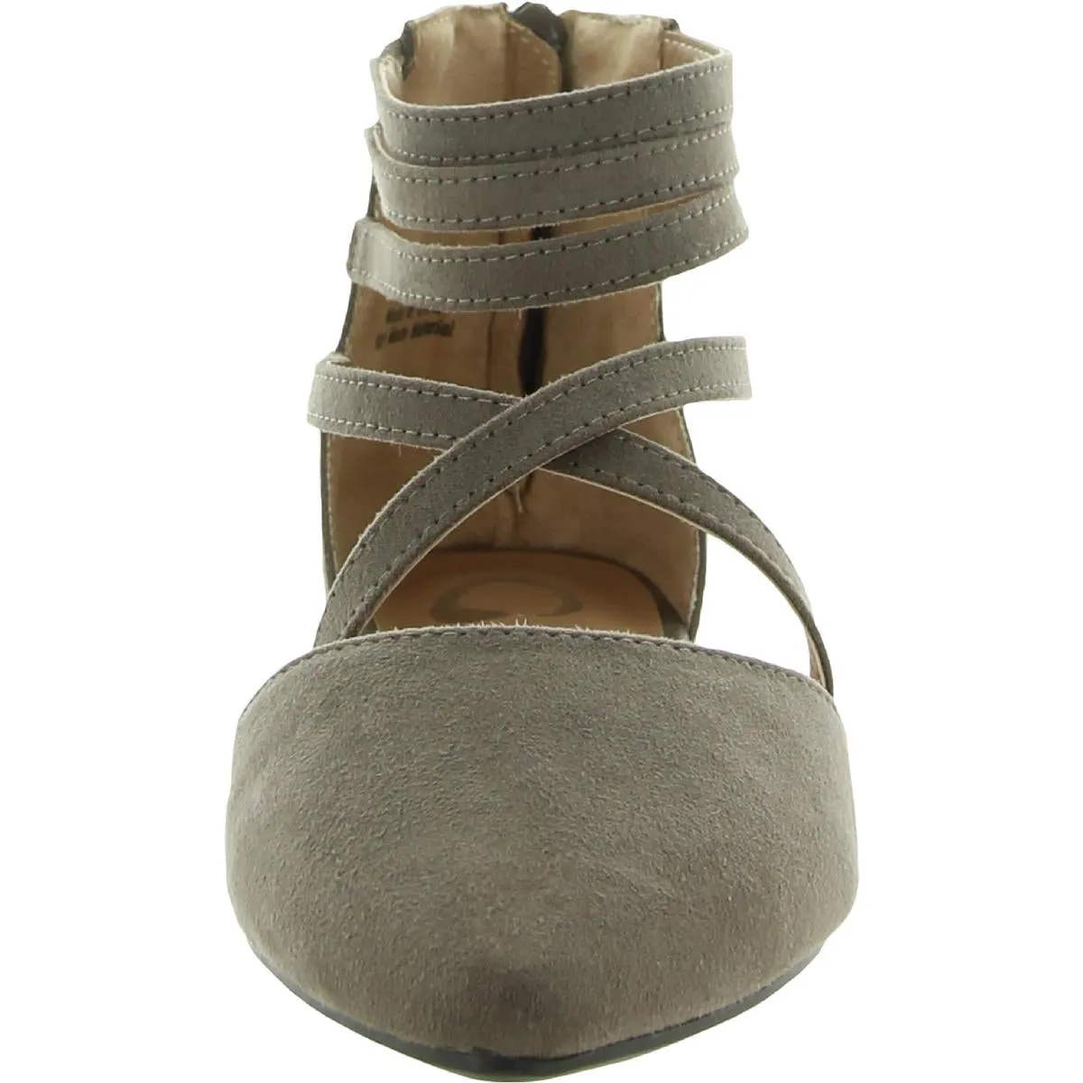 Marlee Womens Faux Suede Pointed Toe Ballet Flats