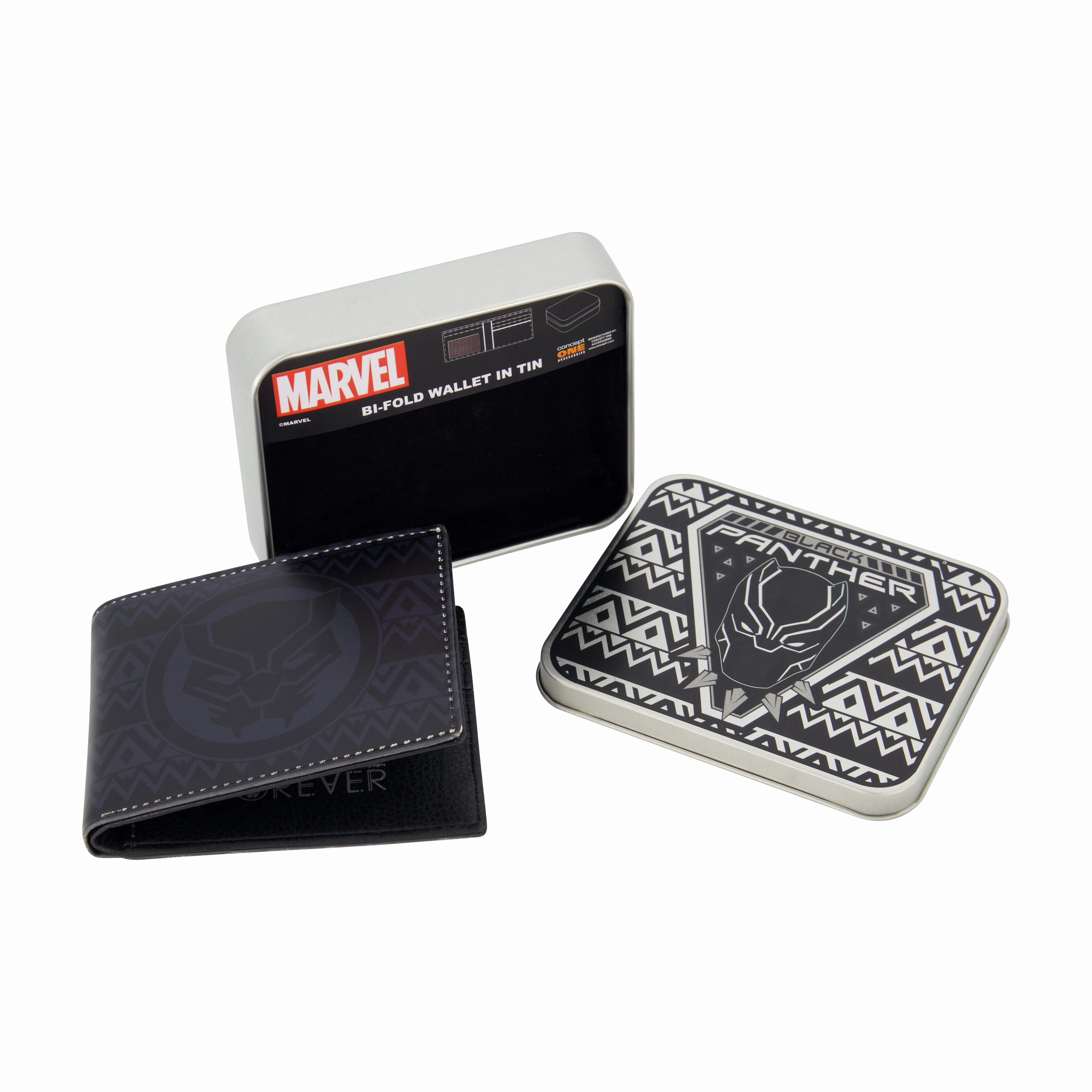 MARVEL BLACK PANTHER LOGO Bifold Wallet, Slim Wallet with Decorative Tin for Men and Women ecco Shoes