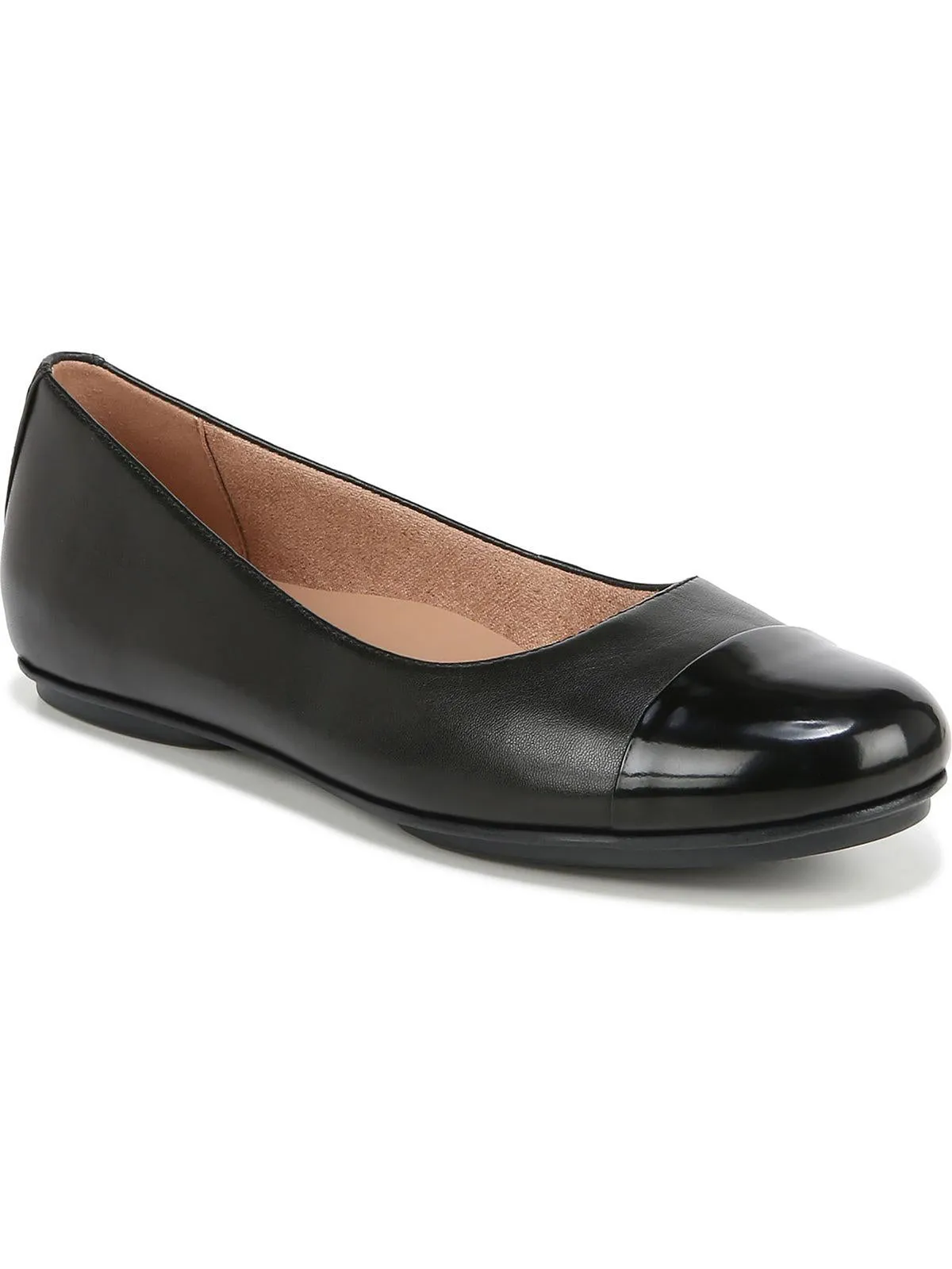 Maxwell Womens Leather Toe Cap Ballet Flats
