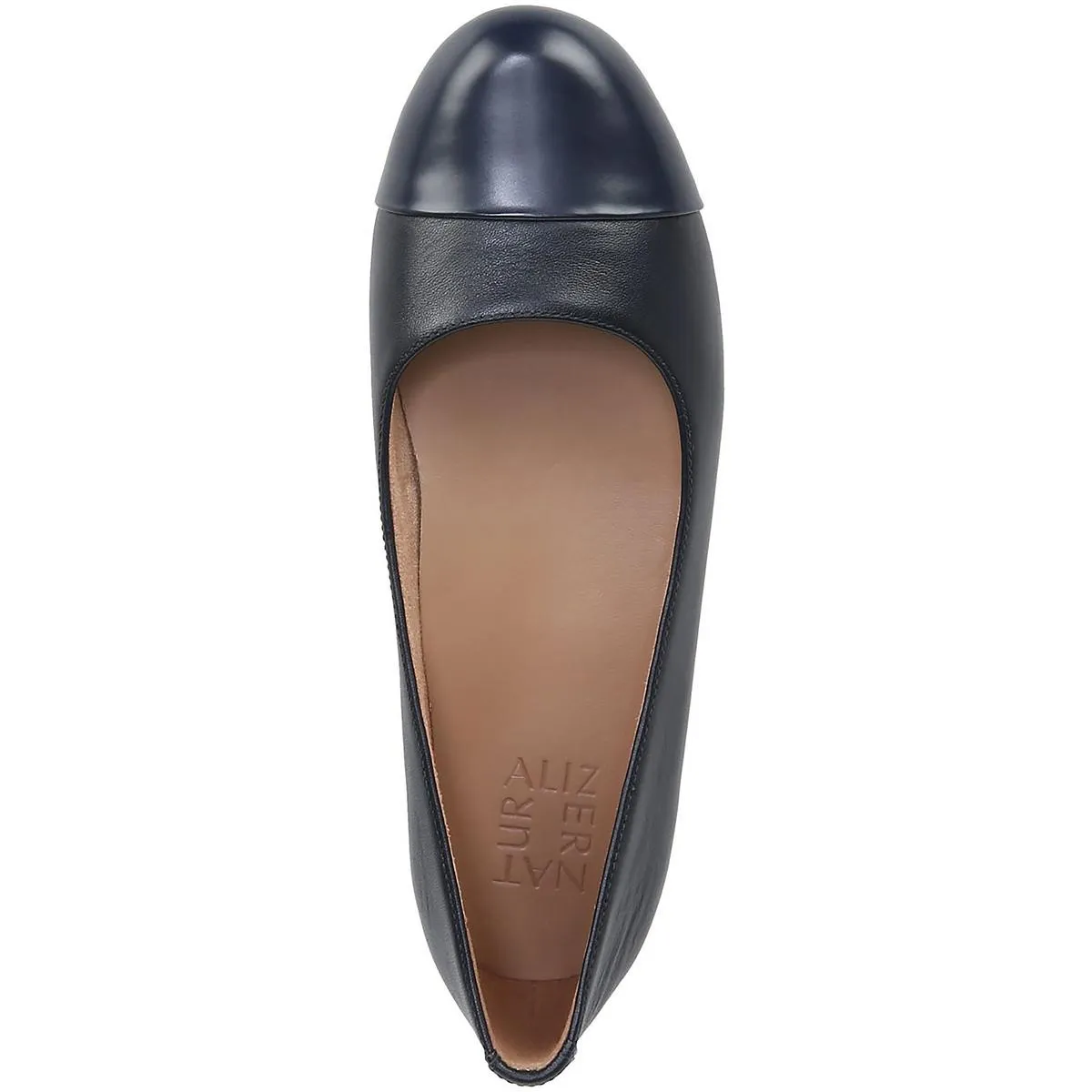 Maxwell Womens Leather Toe Cap Ballet Flats