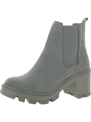 Melisa Womens Suede Block Heel Chelsea Boots