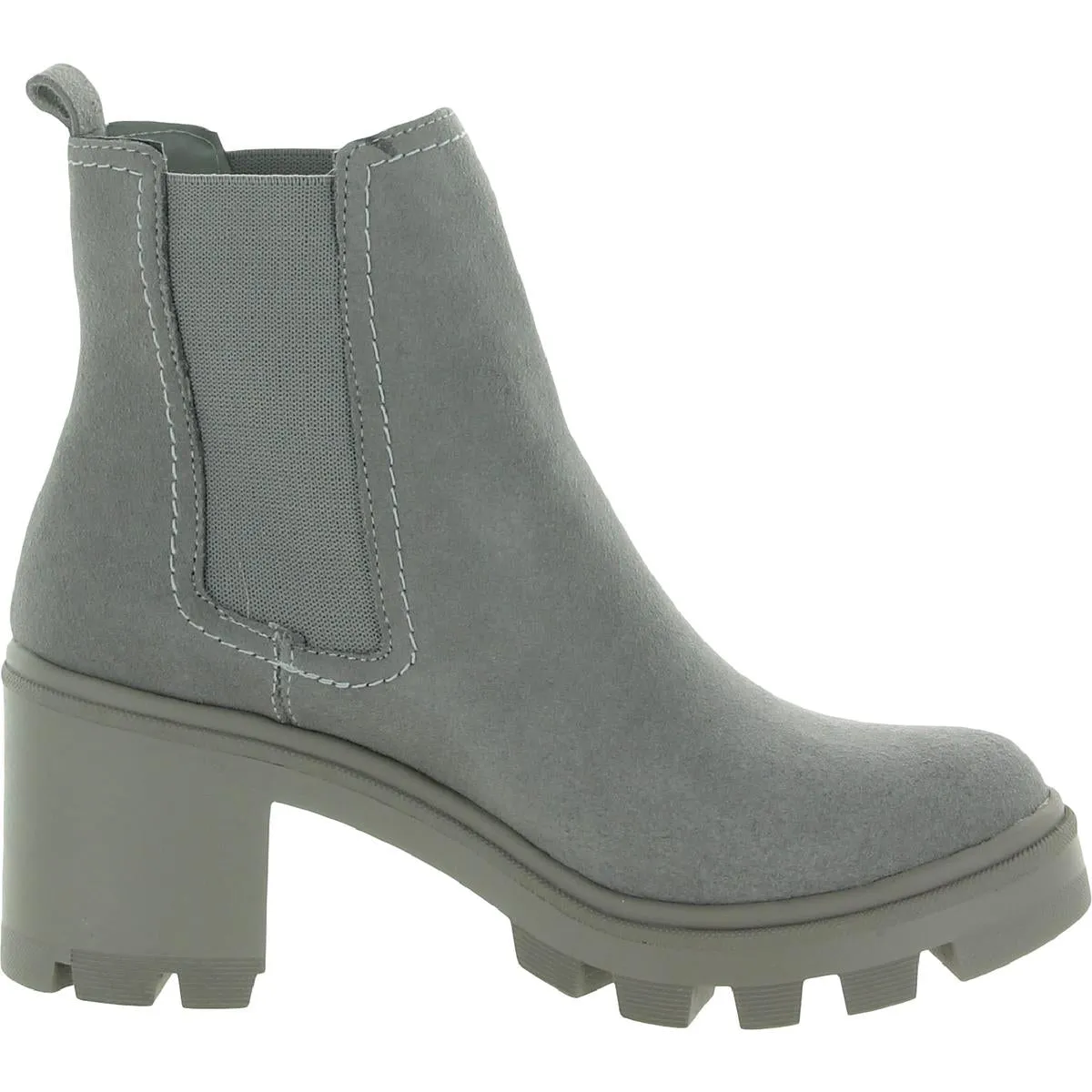 Melisa Womens Suede Block Heel Chelsea Boots