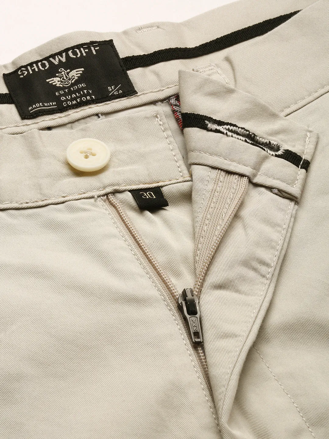 Men Beige Mid Rise Cotton Chinos Shorts