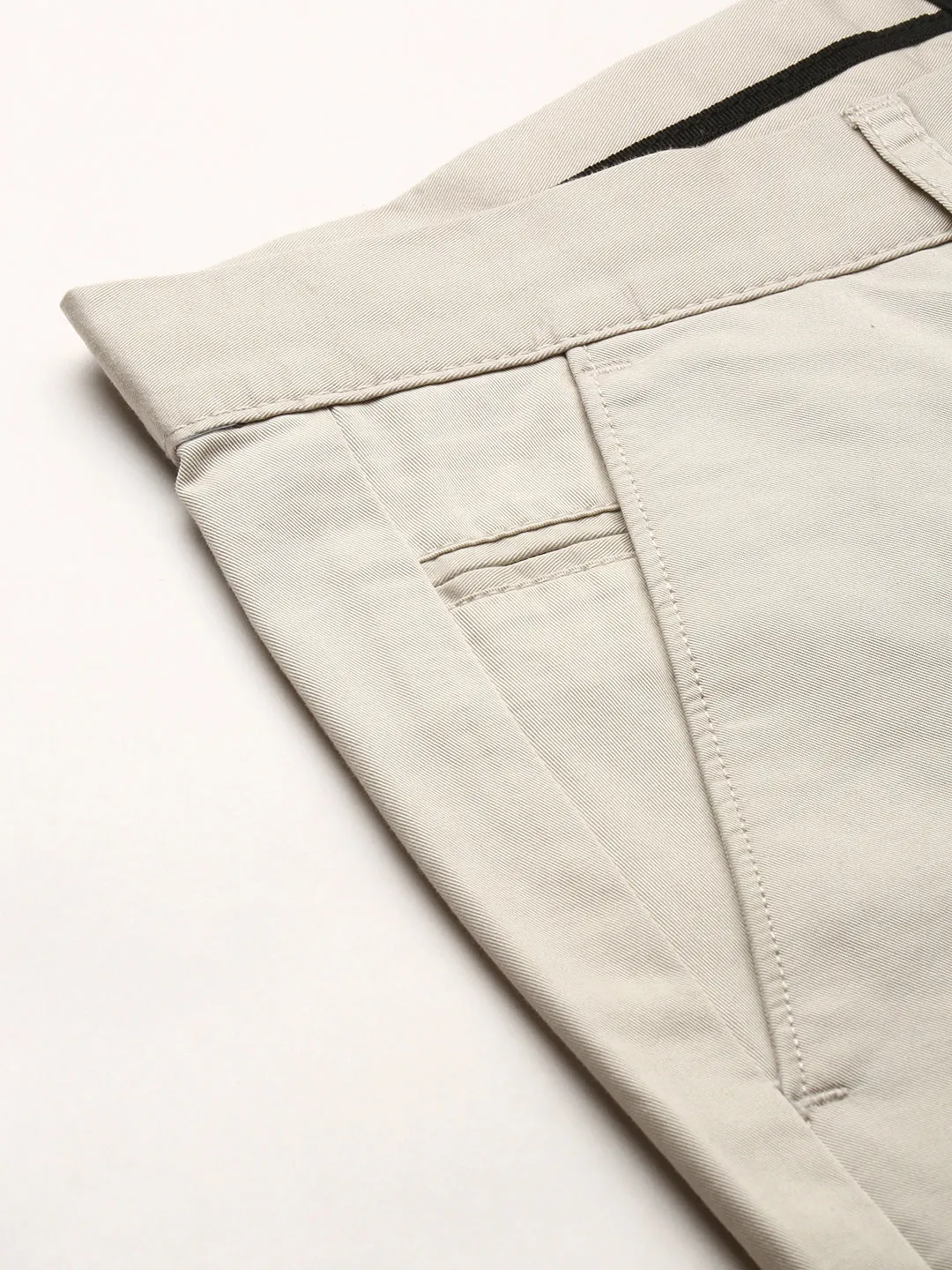 Men Beige Mid Rise Cotton Chinos Shorts