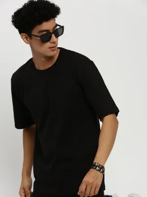 Men Black Short Sleeves T-Shirt And Shorts