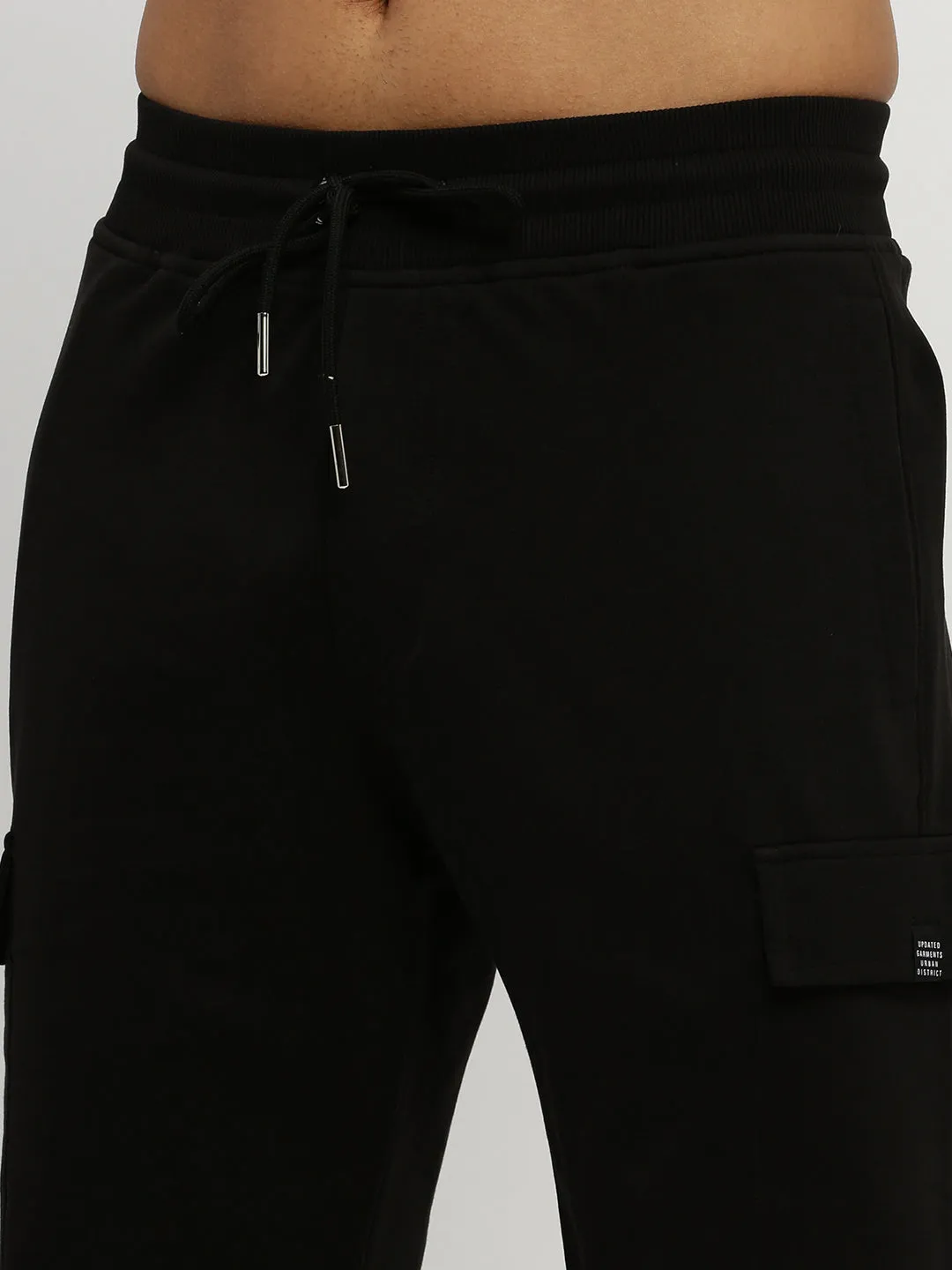 Men Black Short Sleeves T-Shirt And Shorts