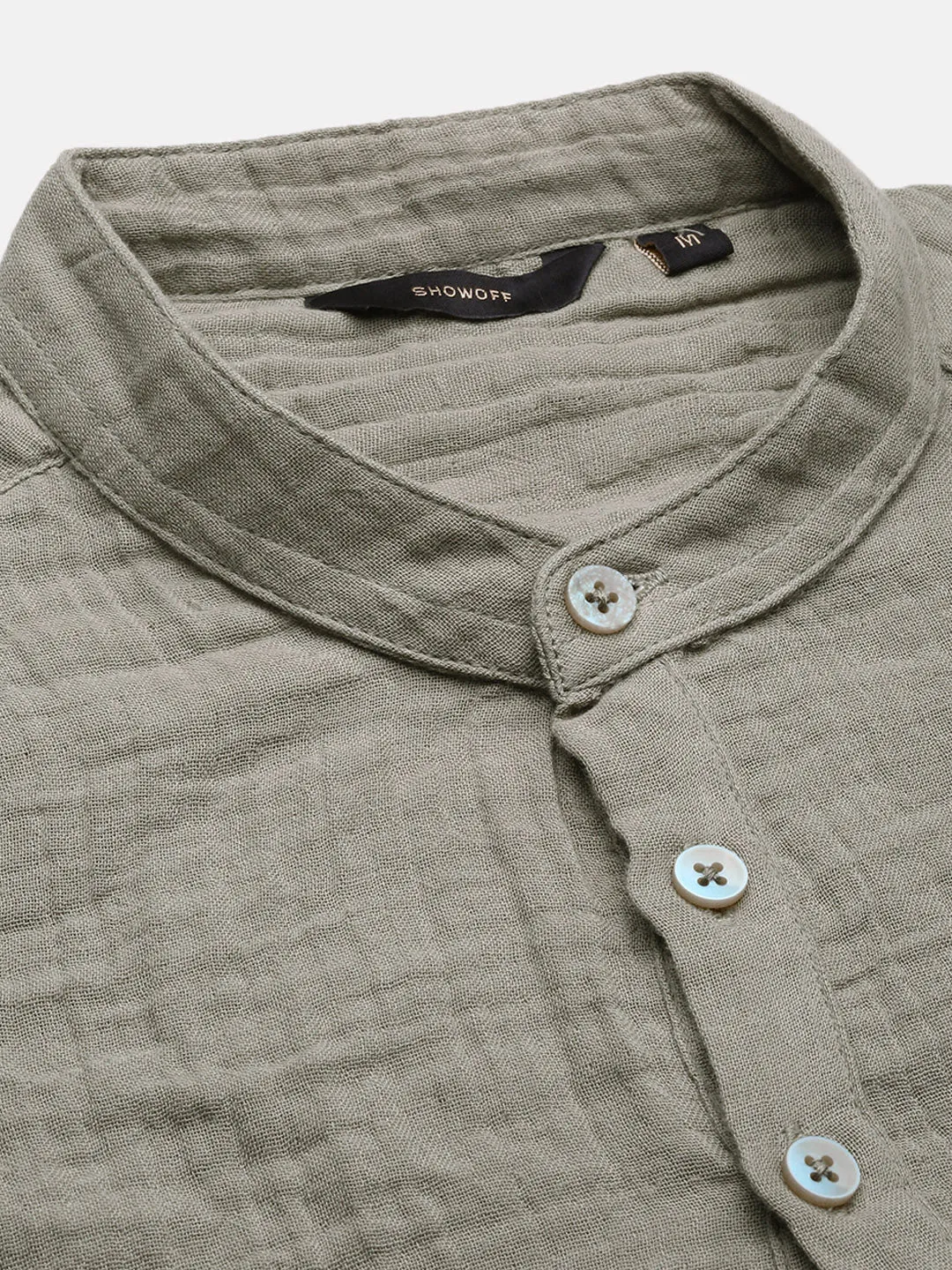 Men Green Solid Shirt