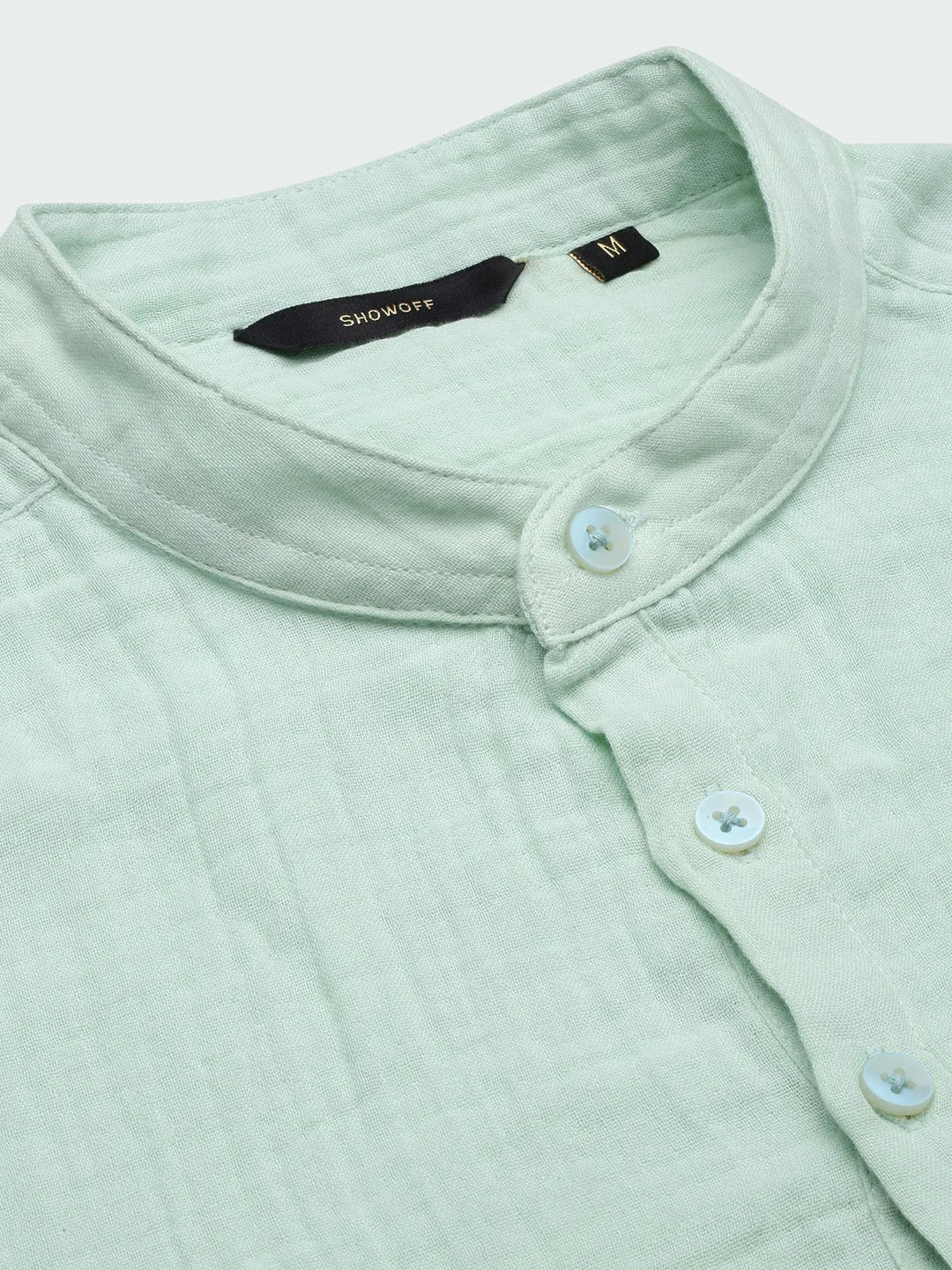 Men Green Solid Shirt
